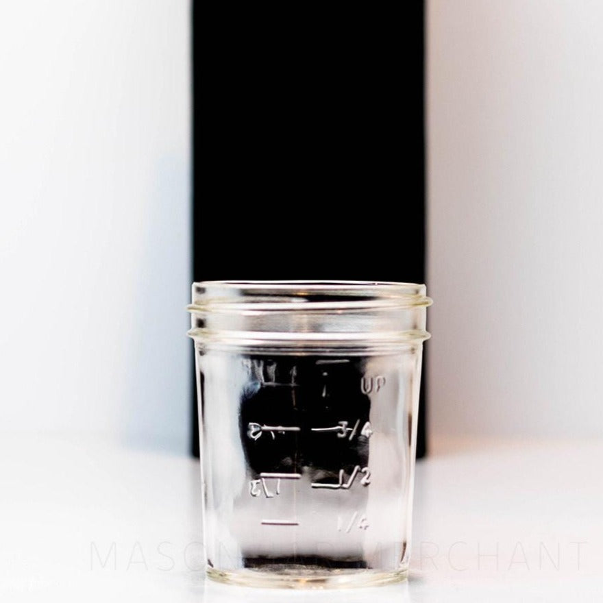 Dominion Vintage Unbranded Wide Mouth Half Pint Mason Jar - with Measurement Markings