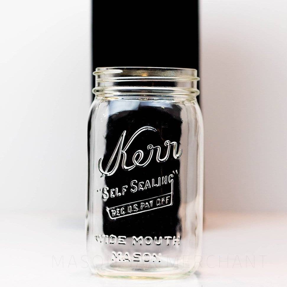 Kerr Vintage “Self Sealing” {Reg. U.S. Pat. Off.} Square Wide Mouth Quart Mason Jar