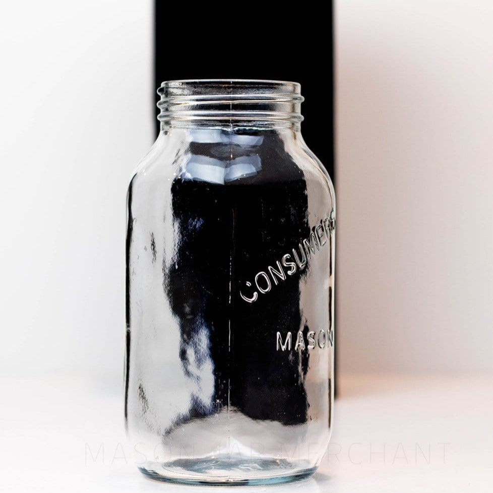 Consumers Glass Square Regular Mouth Quart Mason Jar