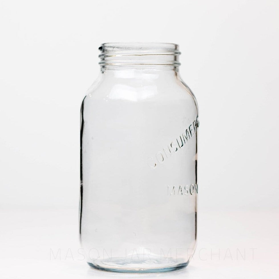 Consumers Glass Square Regular Mouth Quart Mason Jar