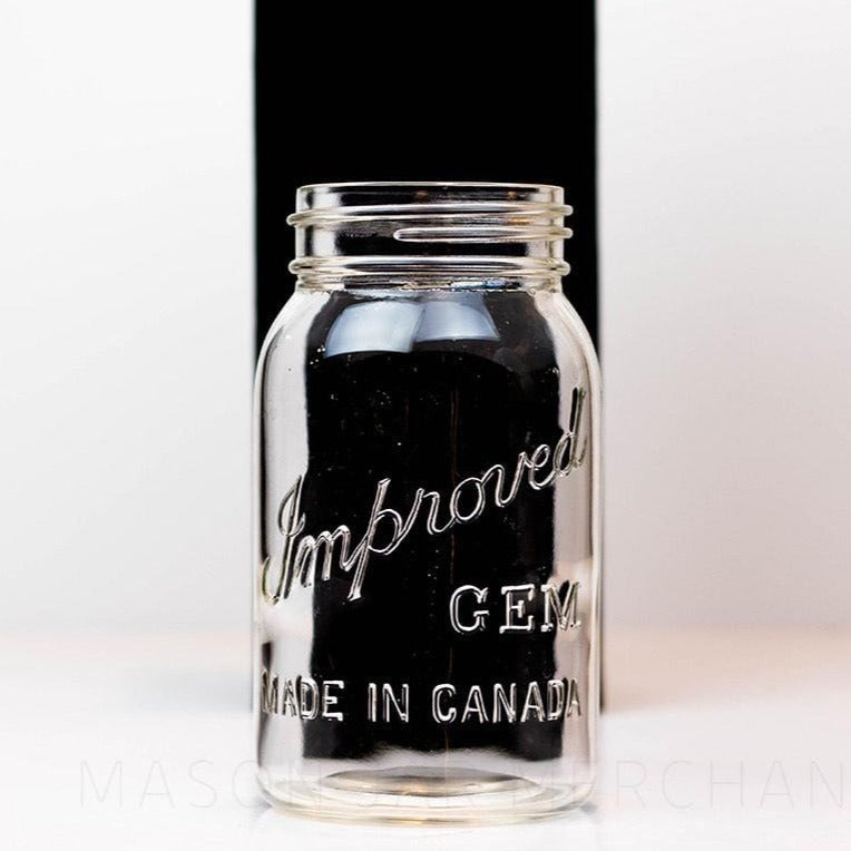 Improved Gem Vintage 1930s Gem Mouth Quart Mason Jar