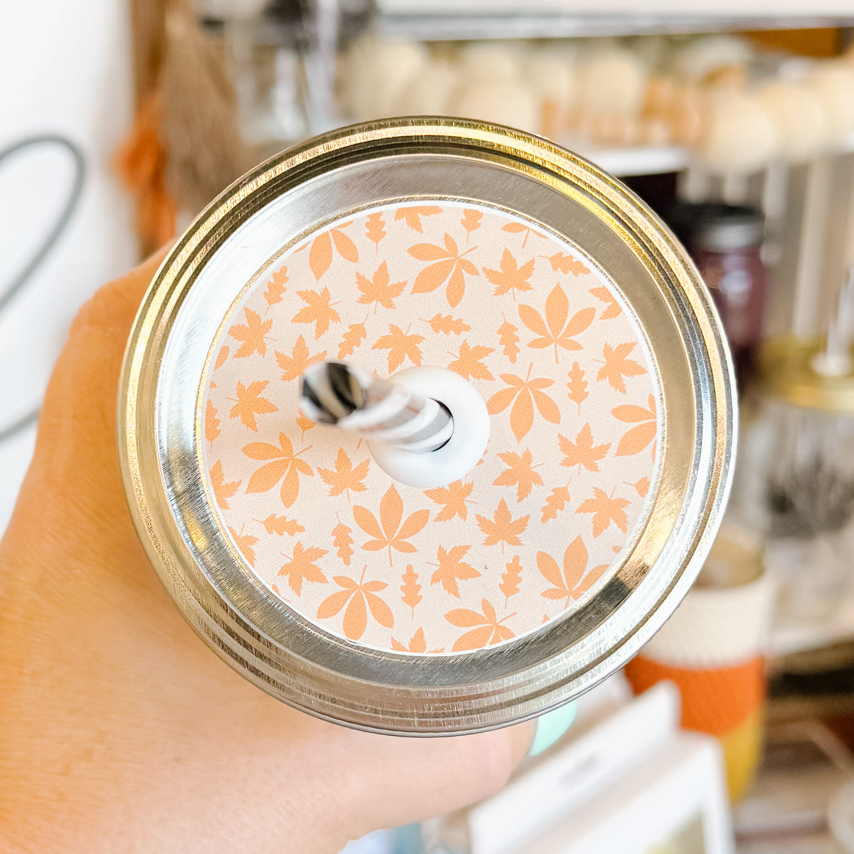 Un-be-leaf-able Patterned Mason Jar Straw Lid