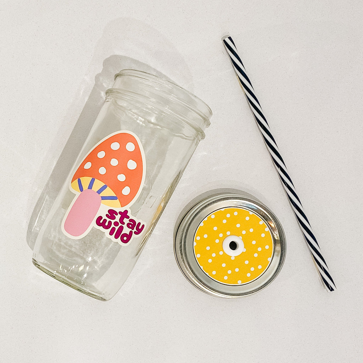 Stay Wild Mushroom Mason Jar Tumbler