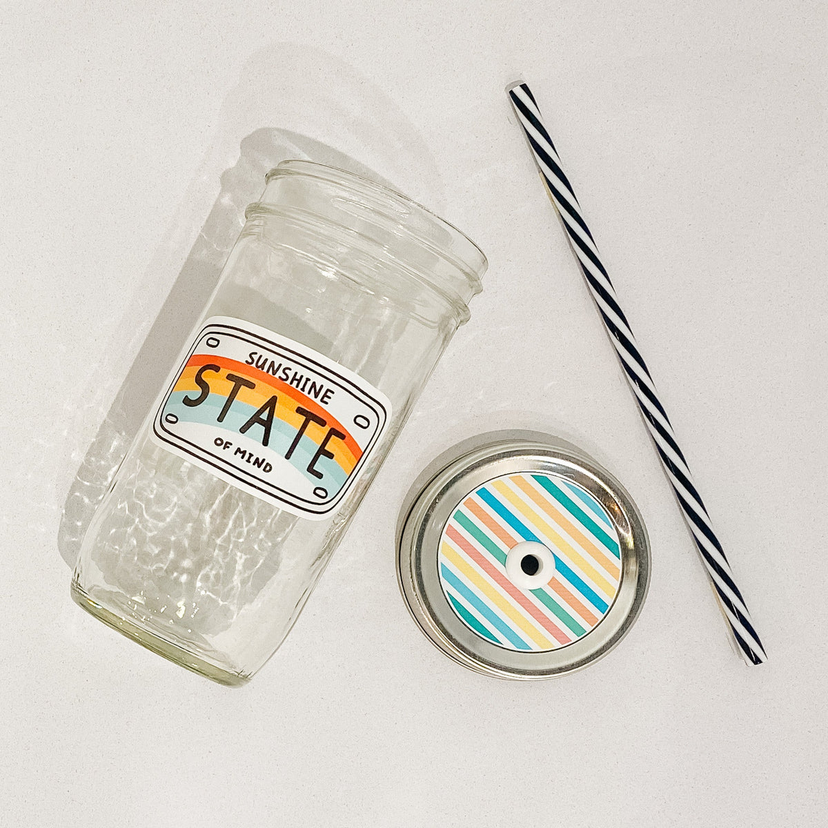 Sunshine State Of Mind License Plate Mason Jar Tumbler