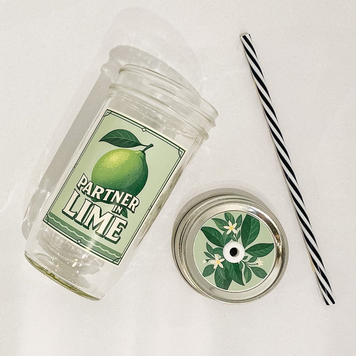 Partner In Lime Mason Jar Tumbler
