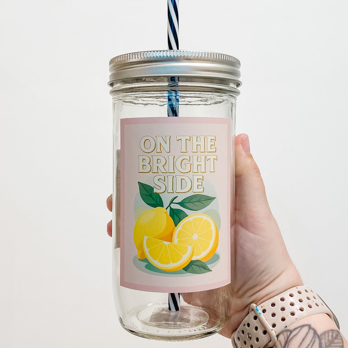 On The Bright Side Mason Jar Tumbler