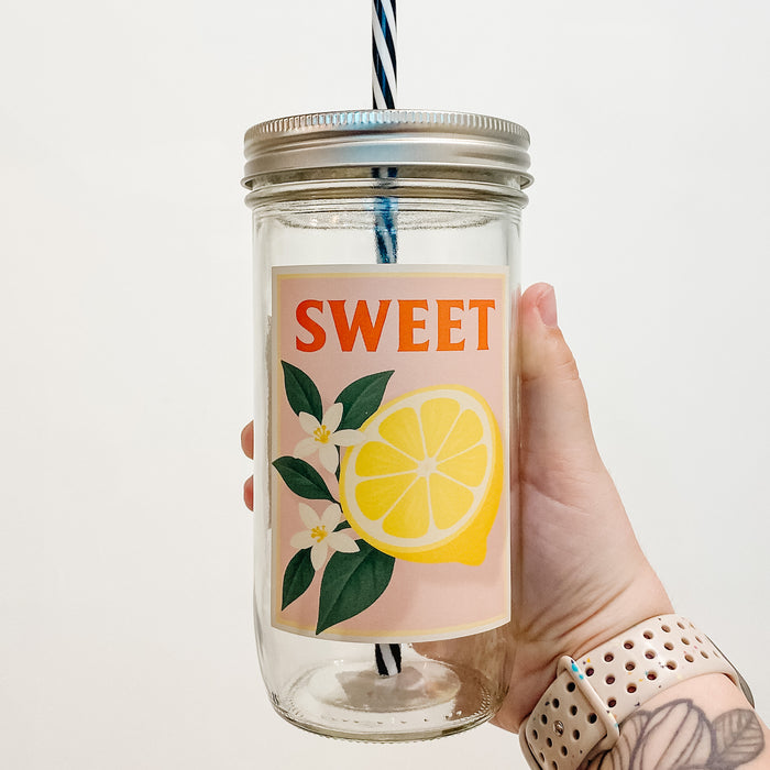 Sweet Lemon Mason Jar Tumbler