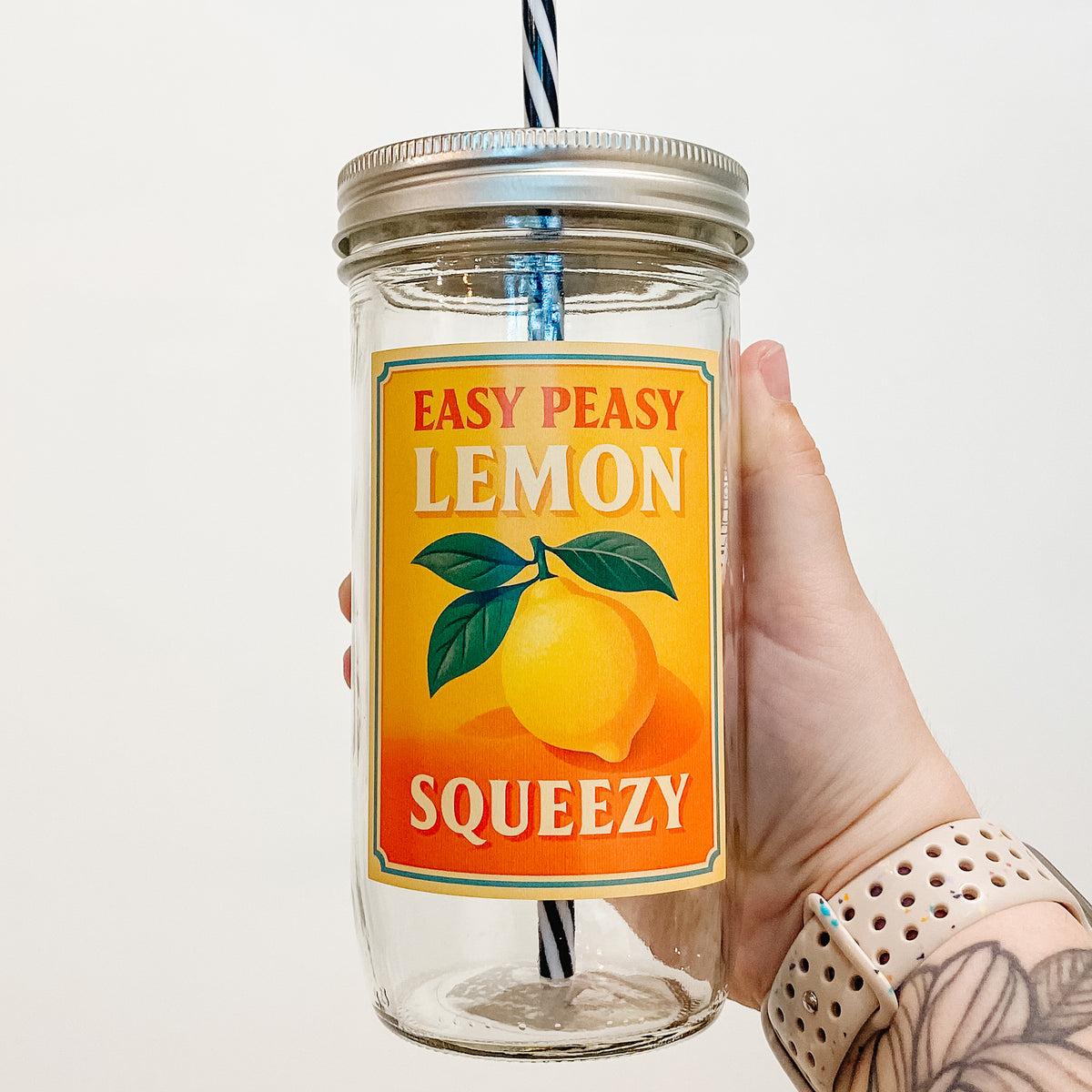 Easy Peasy Lemon Squeezy Mason Jar Tumbler