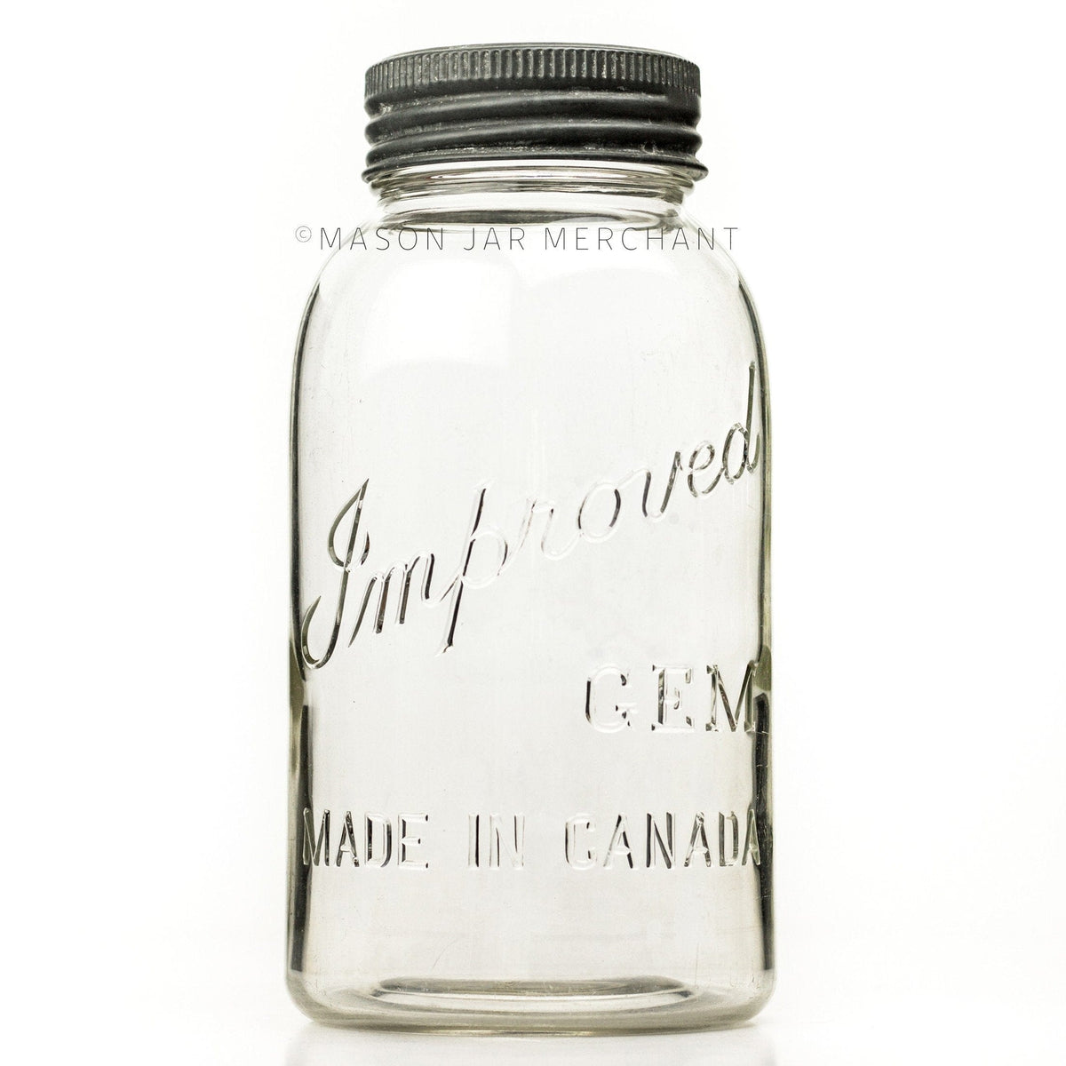 Improved Gem Vintage 1930s Gem Mouth Half Gallon Mason Jar