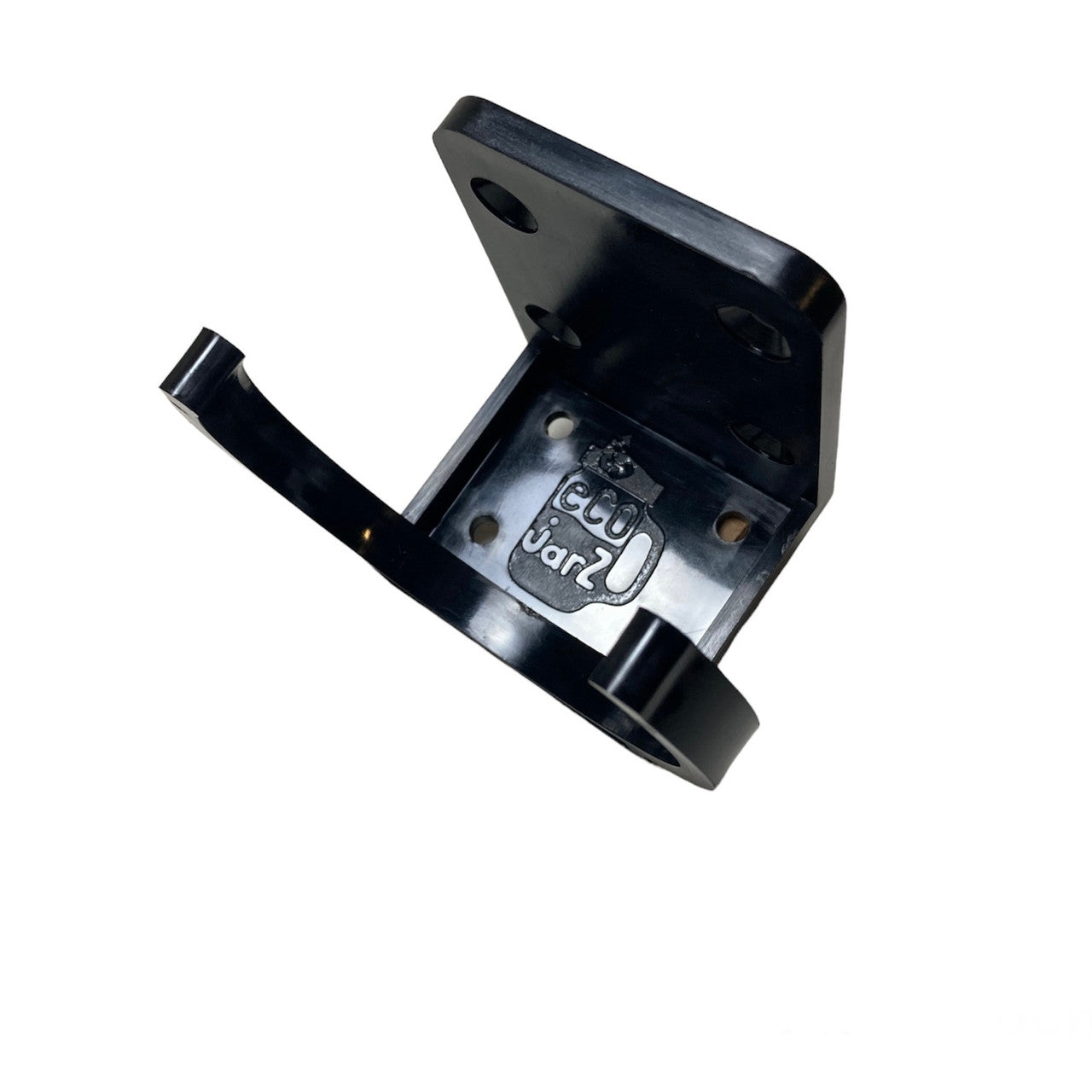 image of jars being held in place by black, plastic clips that are screwed in place on a shelf