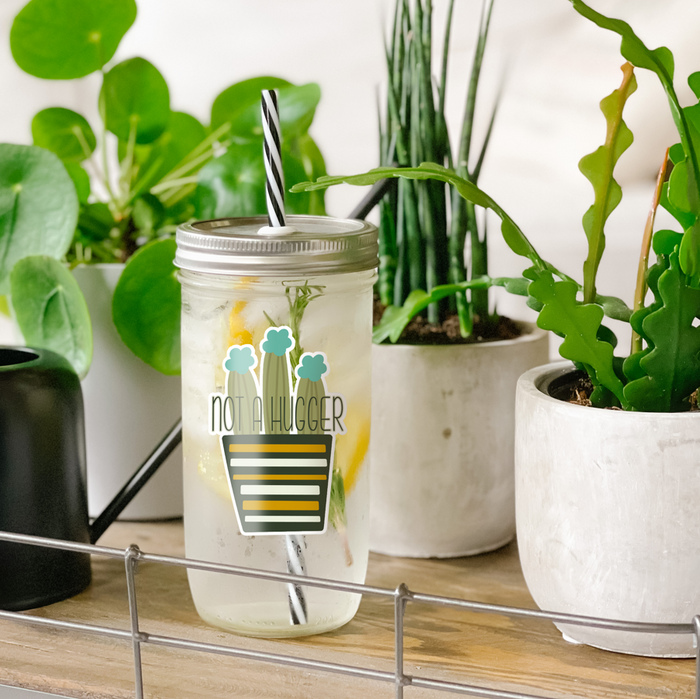 Not a Hugger Mason Jar Tumbler