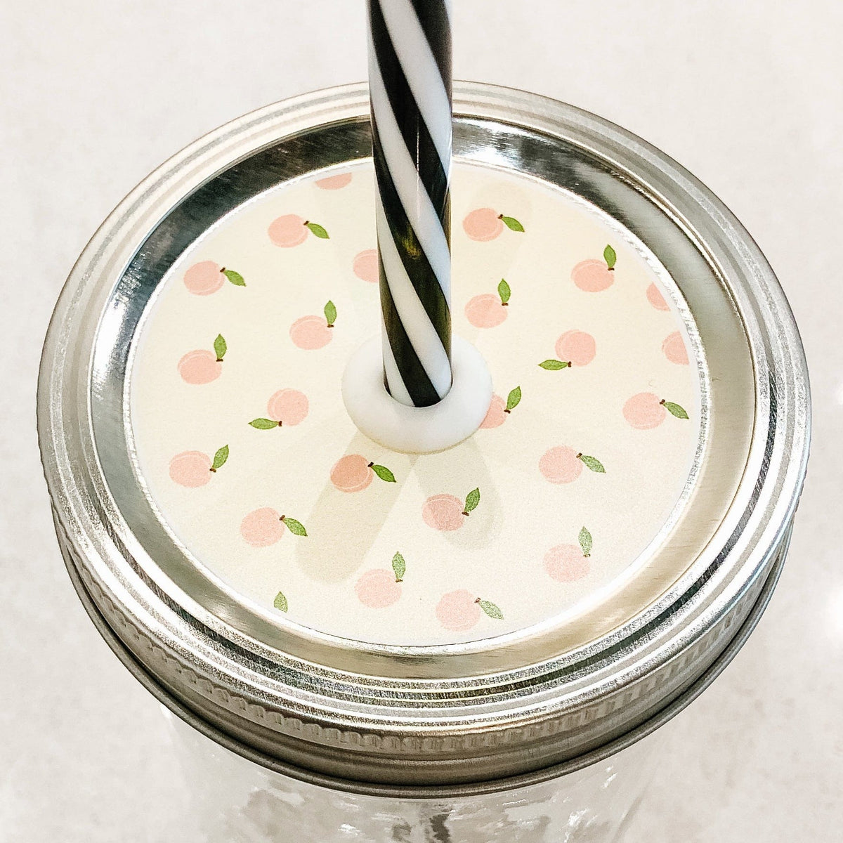 Peaches N' Cream Peach Mason Jar Straw Lid
