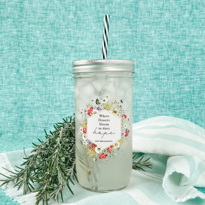 Where Flowers Bloom... Mason Jar Tumbler