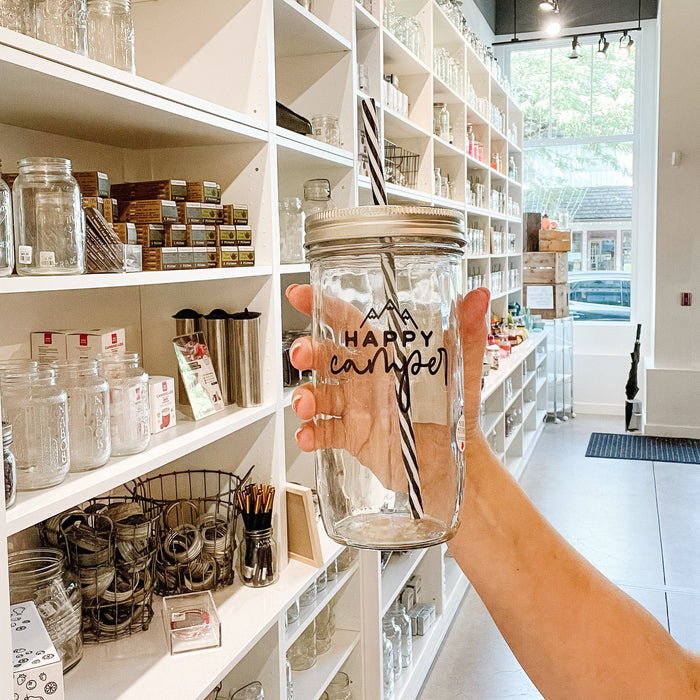 Happy Camper Mason Jar Tumbler