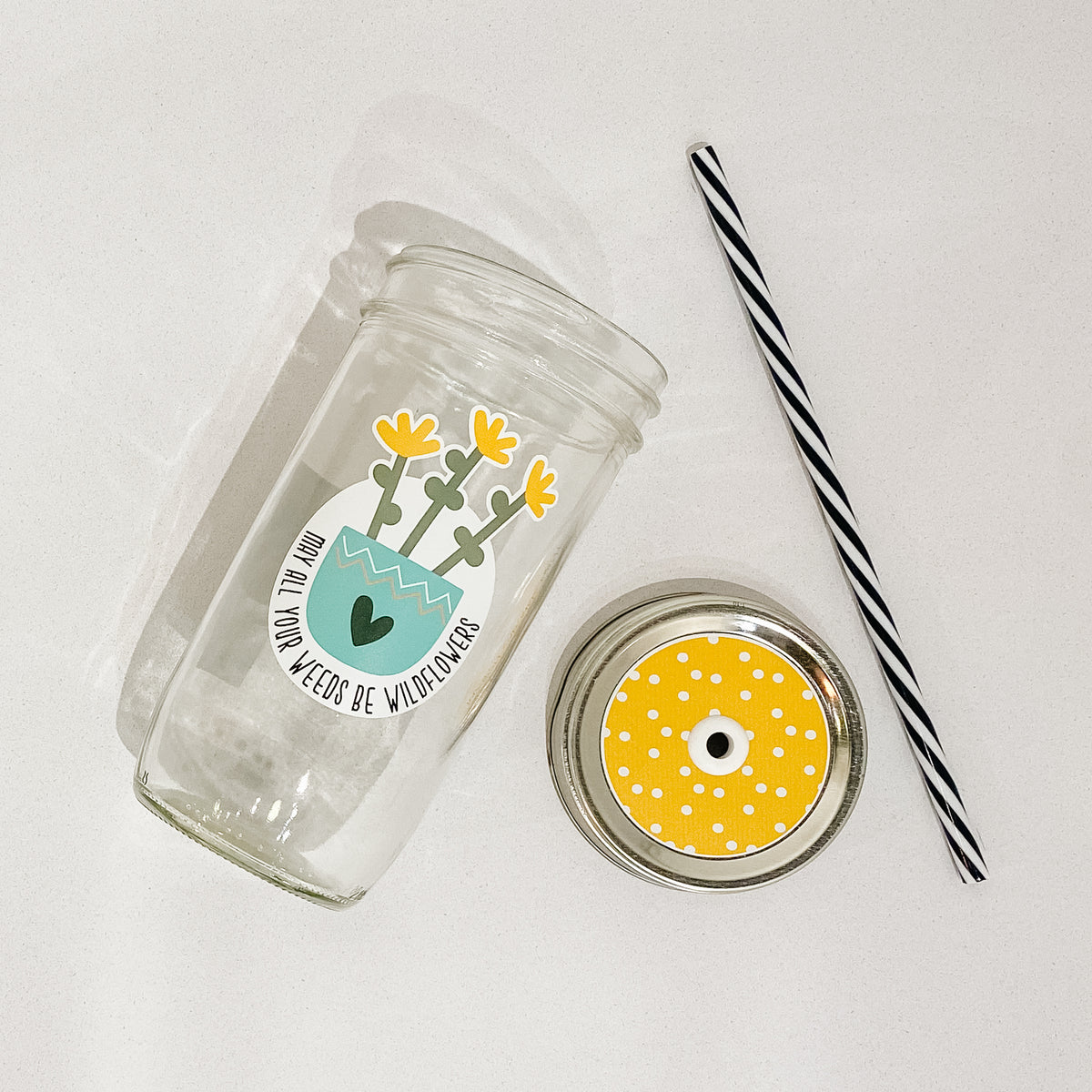 May All Your Weeds Be Wildflowers Mason Jar Tumbler