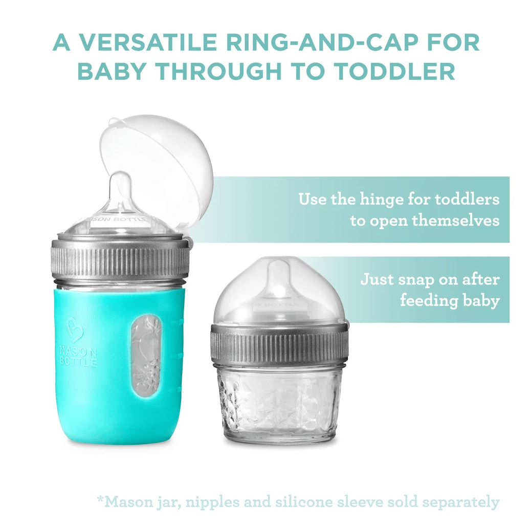 Mason Bottle Plastic Ring + Cap