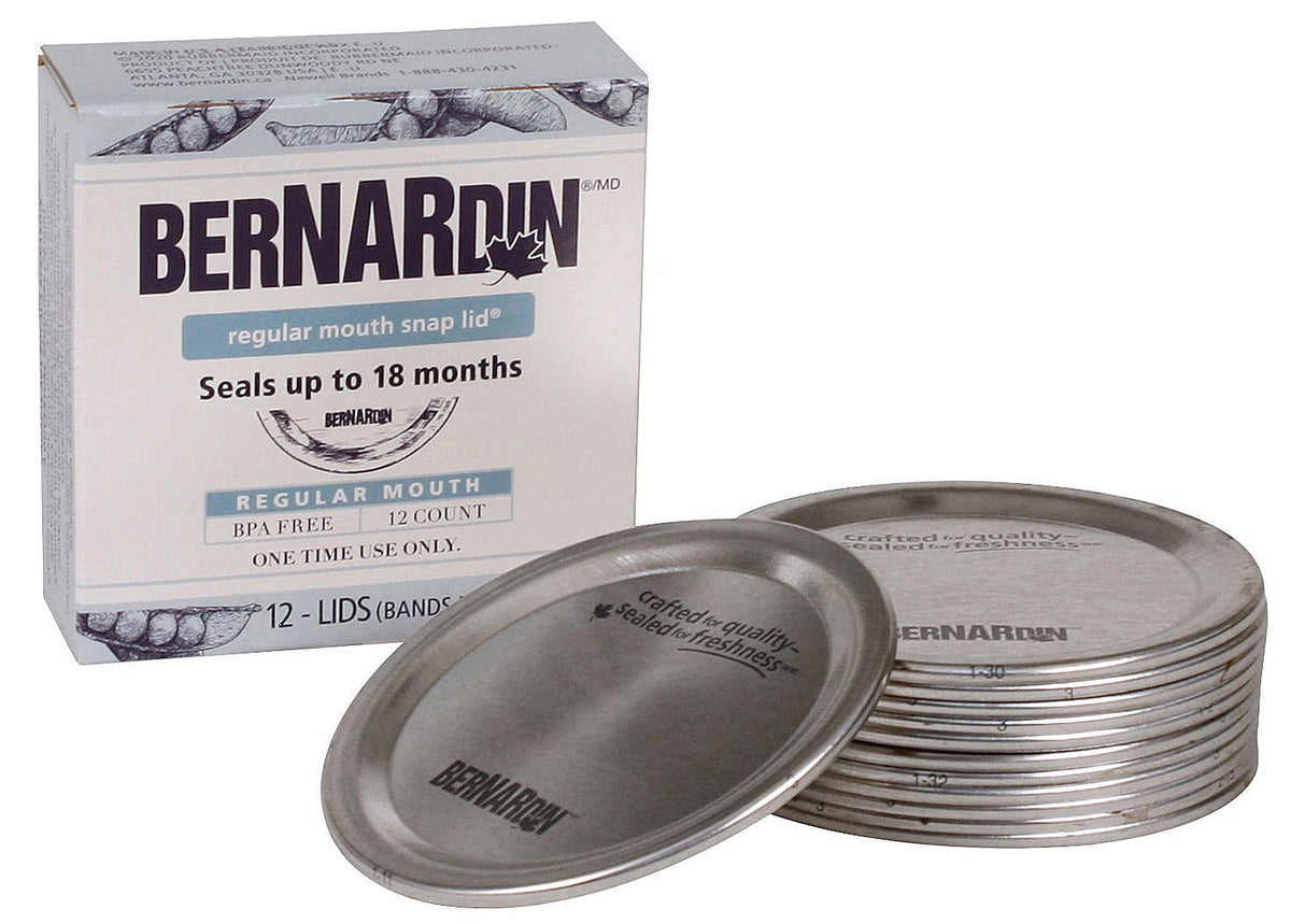 Silver Bernardin Regular Mouth Canning Lids & Rings