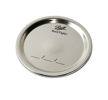 a silver ball wide mouth canning lid on a white background