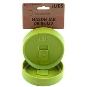 Lime green reusable drink lid for a mason jar