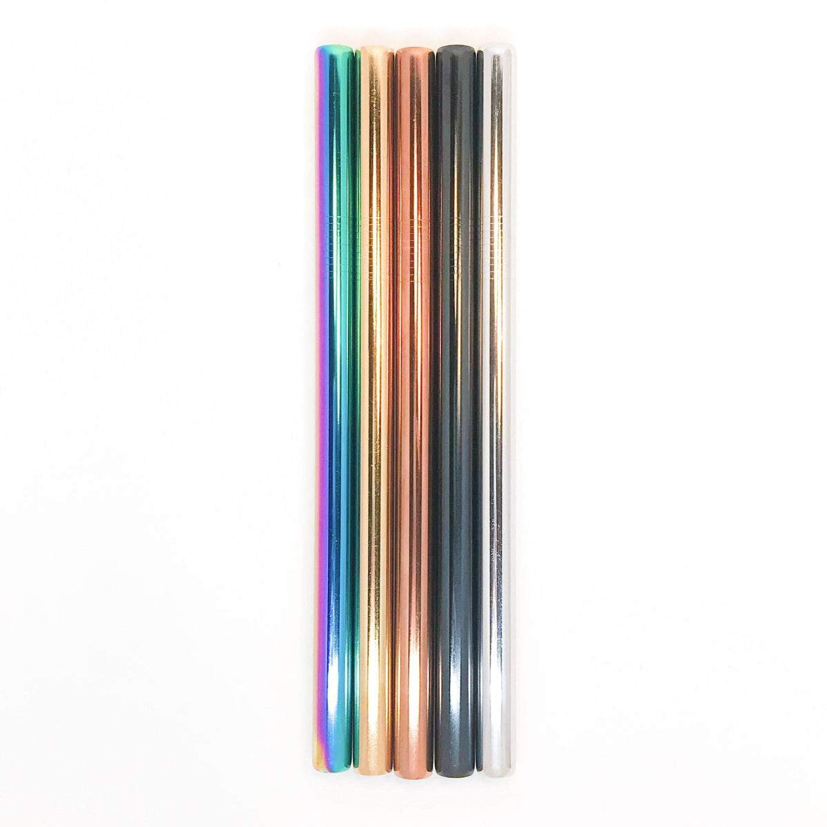8.5 inch stainless steel reusable bubble tea straw in five different colors
