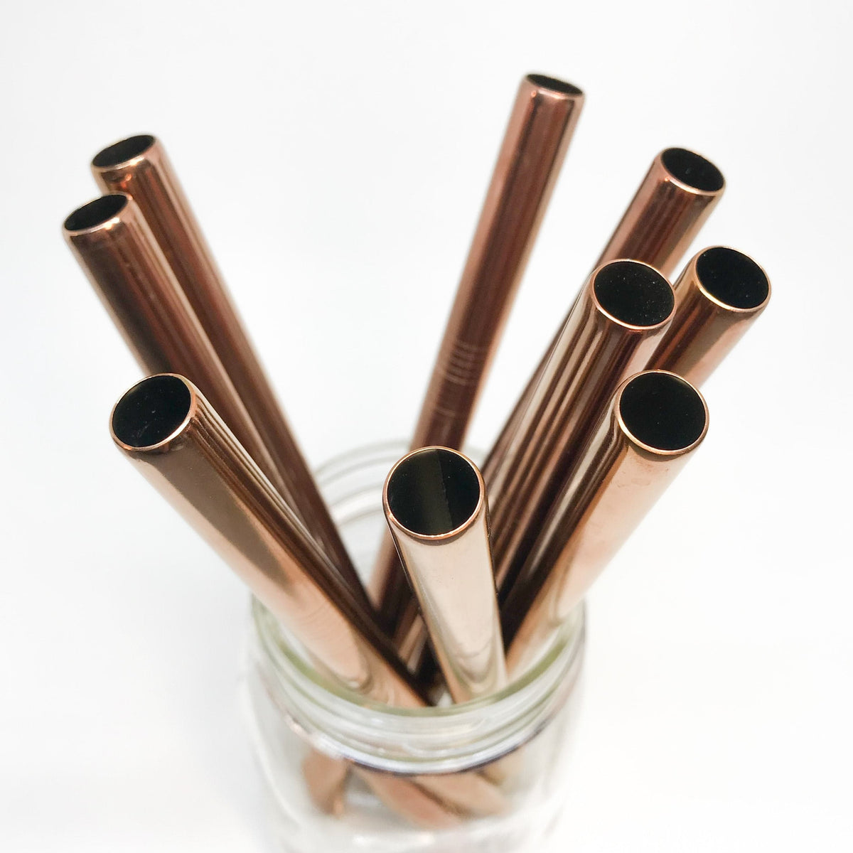 8.5 inch rose gold stainless steel reusable bubble tea straw