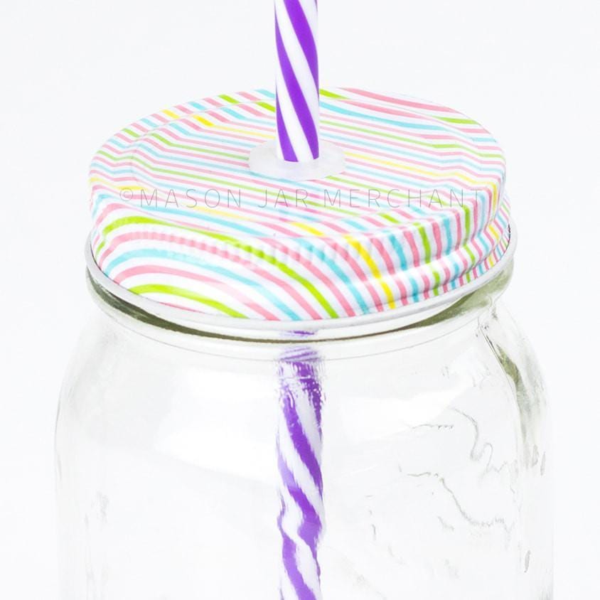 A Lollipop' Pastel Stripe Straw Lid