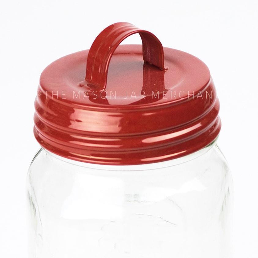 Red Enamel Lid With Handle