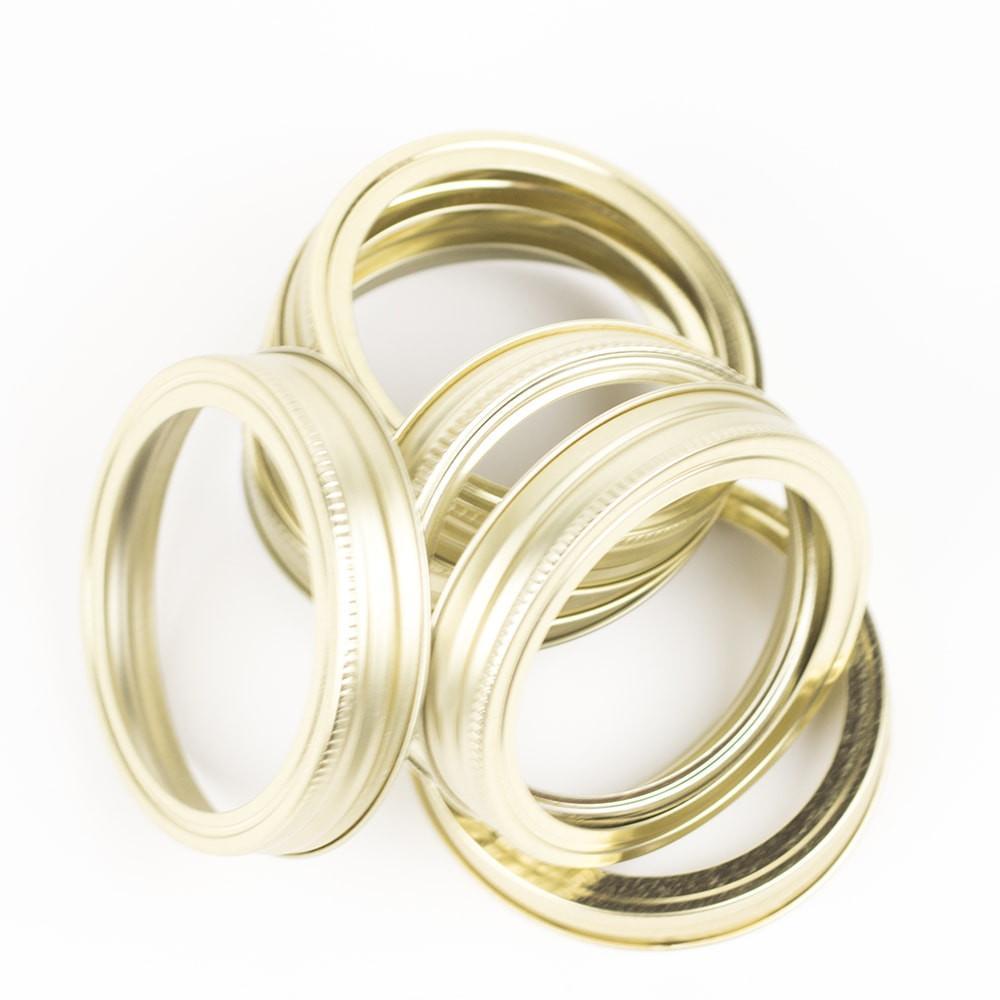 Ball Gold Wide Mouth Canning Lids &amp; Rings - No Retail Packaging {Bulk Available}