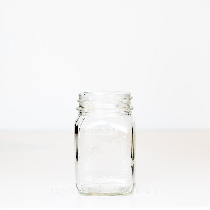 Canadian Mason English-Only Very Square Regular Mouth Pint Mason Jar