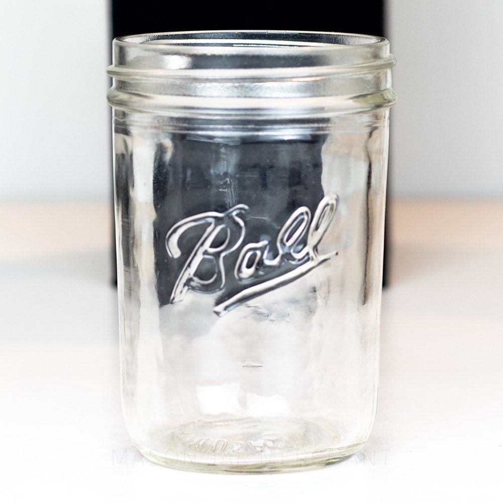 Ball Wide Mouth Pint (with Measurement markings on back), Front view on white background