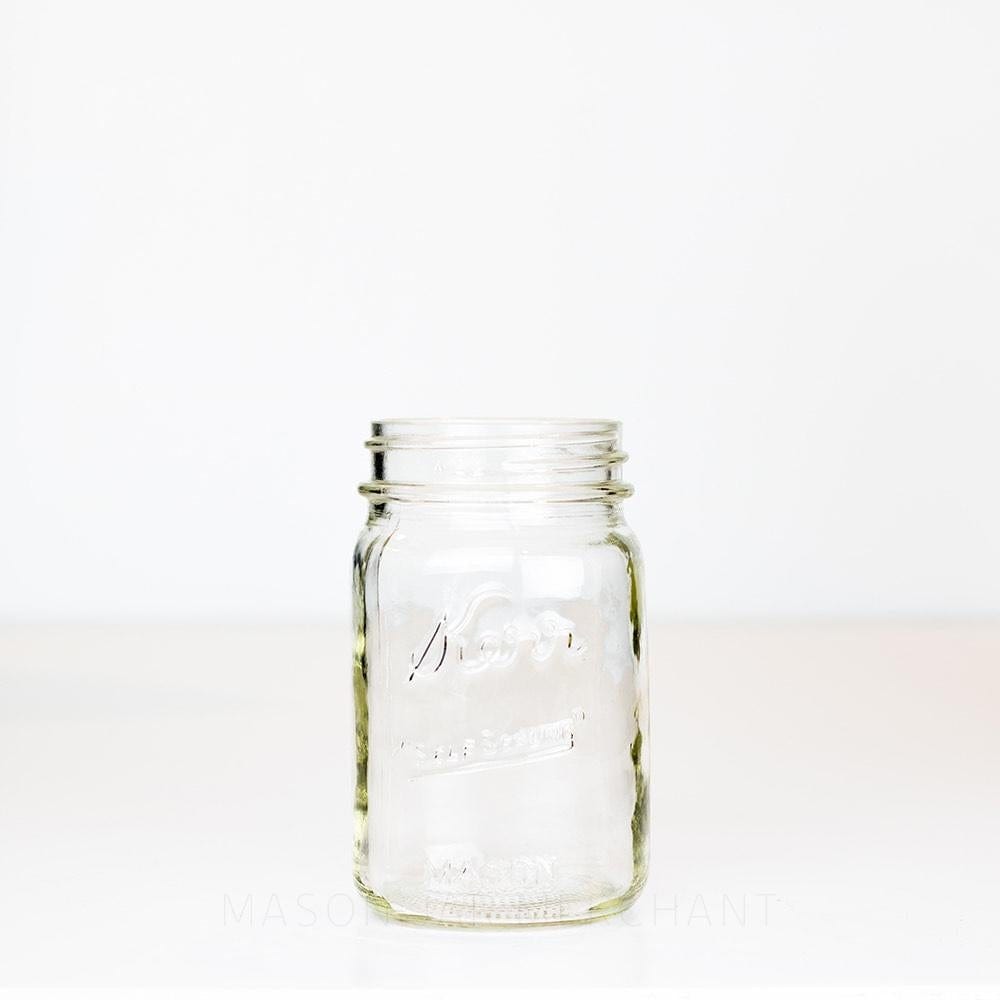 A Kerr 'Self Sealing' Square Body Regular Mouth Pint - BULK on a white background