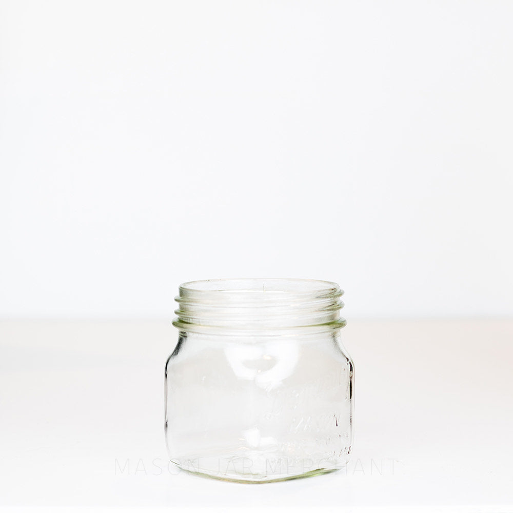 Dominion wide mouth glass mason jar pint on a white background
