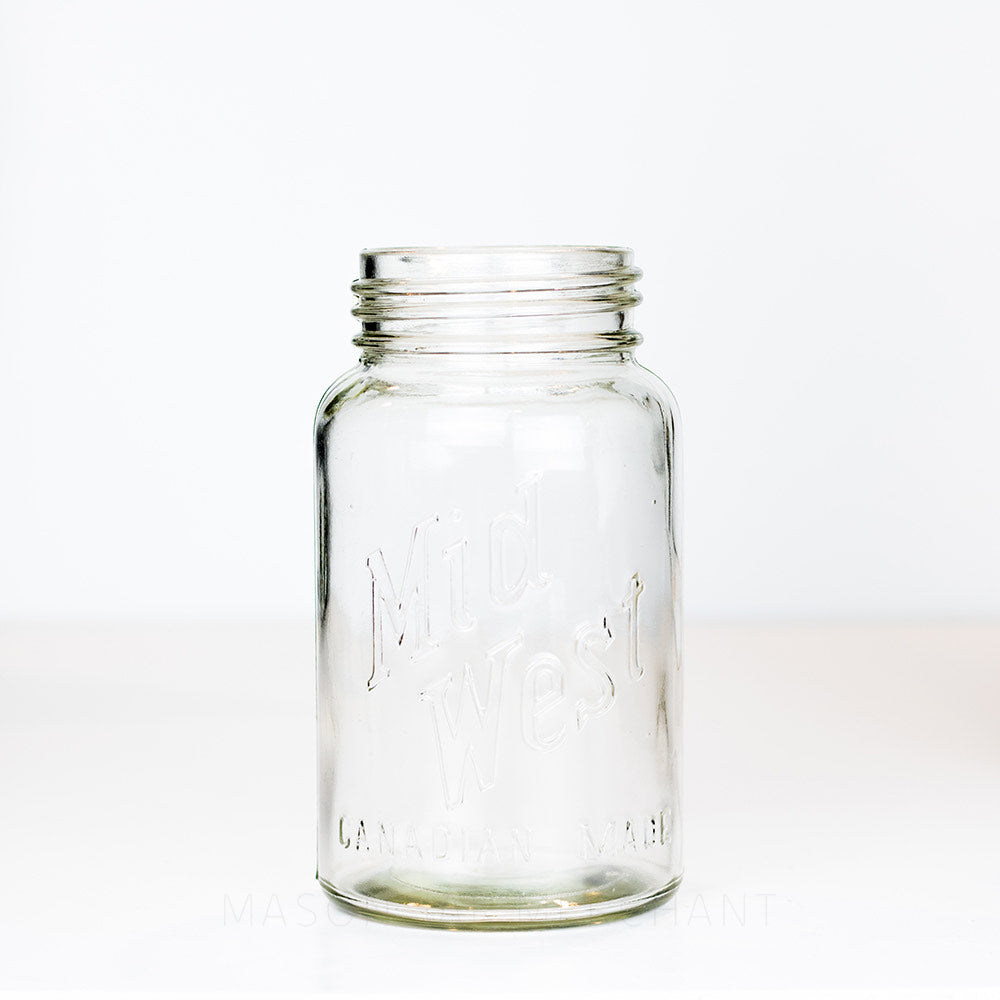 Vintage MidWest Canadian Made Gem Jar on a white background