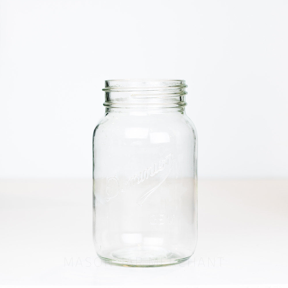 Dominion (Underlined Style) GEM - Gem Mouth Quart Jar Photographed on a white background 