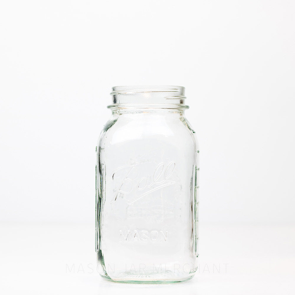 Ball regular mouth quart mason jar with bicentennial design &quot;the capitol&quot; against a white background