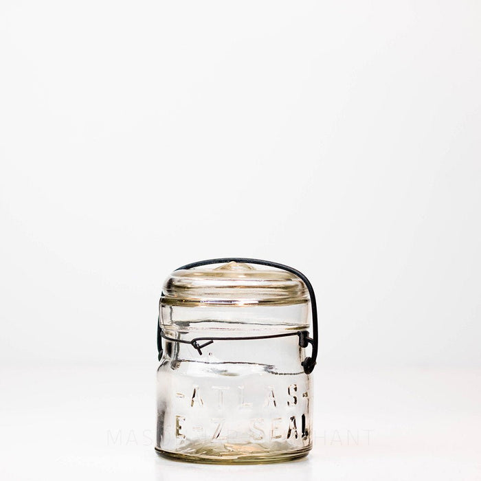Atlas Vintage 1920s “E-Z Seal” Wire Bail Half Pint Jar