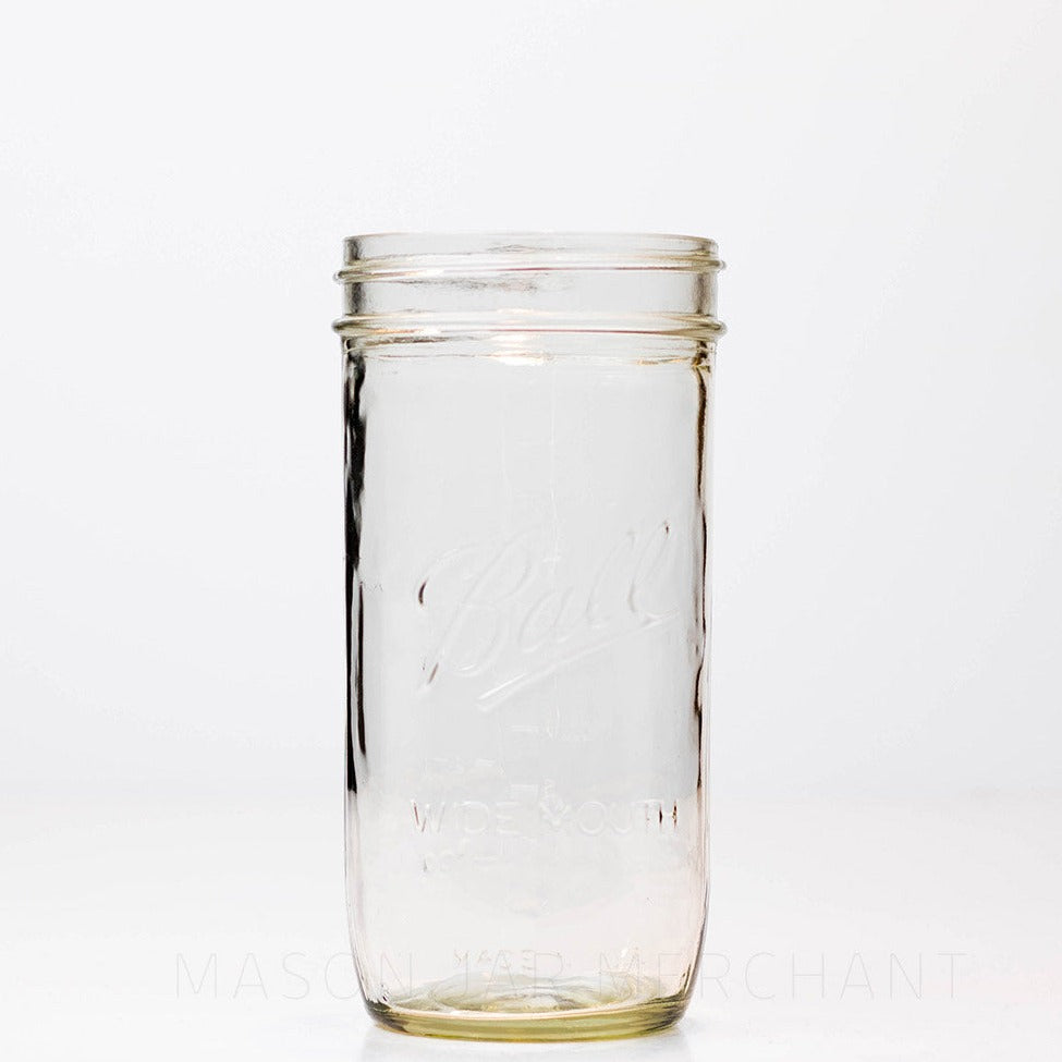 24 oz wide mouth Ball mason jar against a white background