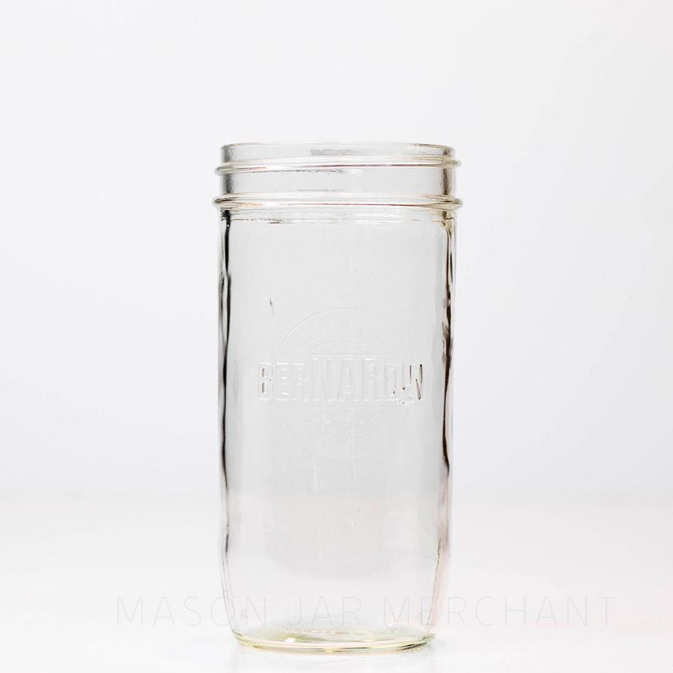 24 oz wide mouth Bernardin mason jar against a white background
