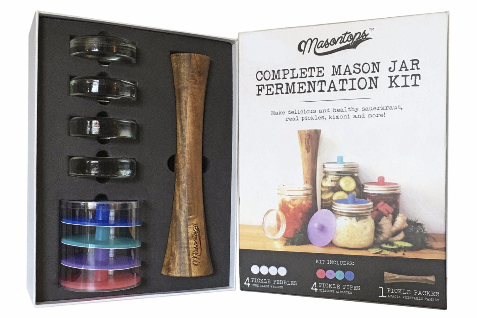 A Complete Mason Jar Fermentation Kit (9 Piece Set) in its original packaging