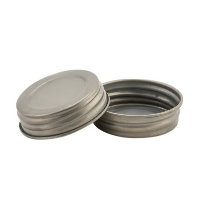 Two Pewter Solid Lid