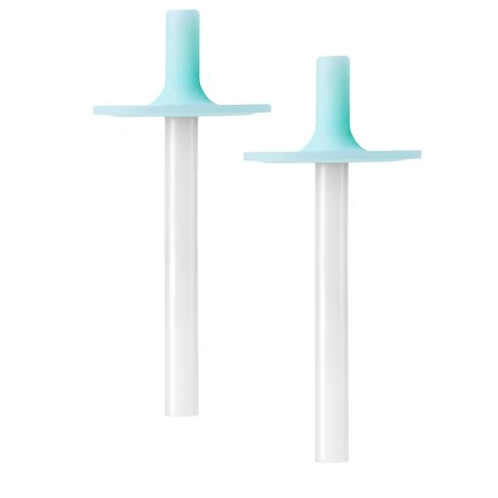 A photo of a blue Silicone Sippy Straw Tops