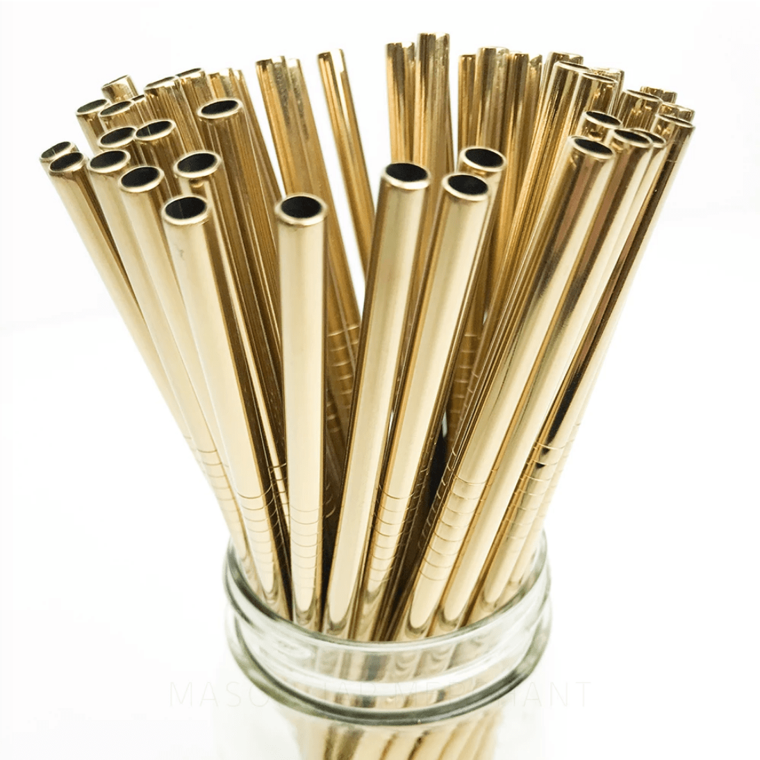 8.5 inch straight gold stainless steel reusable straw