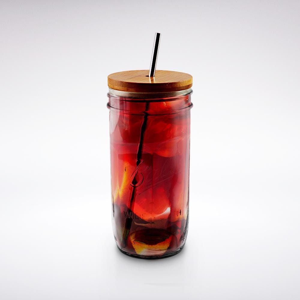 Mason Jar Cup + Bamboo Lid + Straw – Birdbath