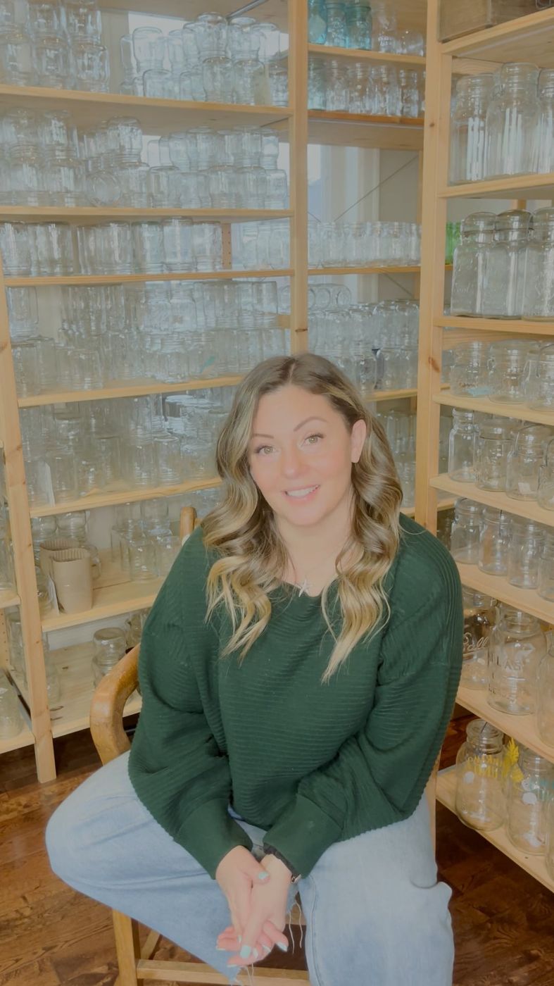 Marie, founder of Mason Jar Merchant, in the Fort Langley shop